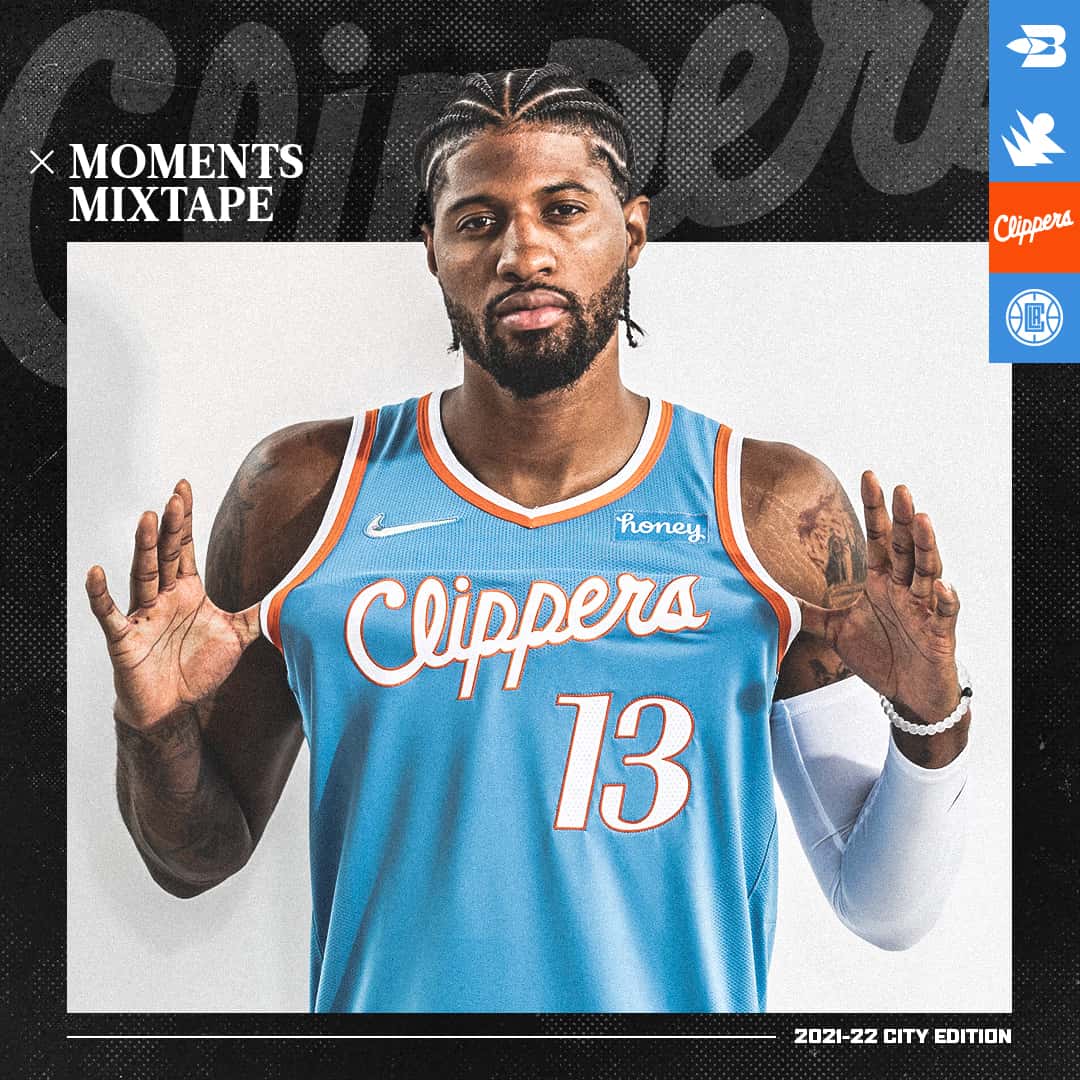 La Clippers 2021 La Clippers City Edition Moments Mixtape Authentic Kawhi Leonard Nike Swingman Jersey